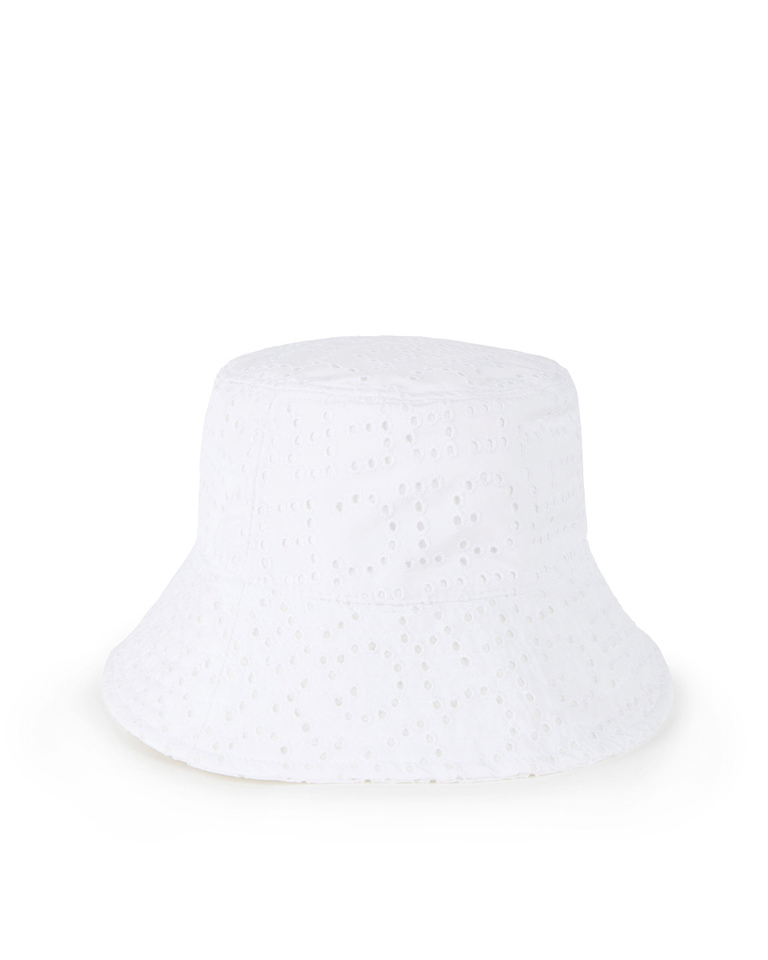 White sangallo-effect bucket hat - Accessories | Iceberg - Official Website