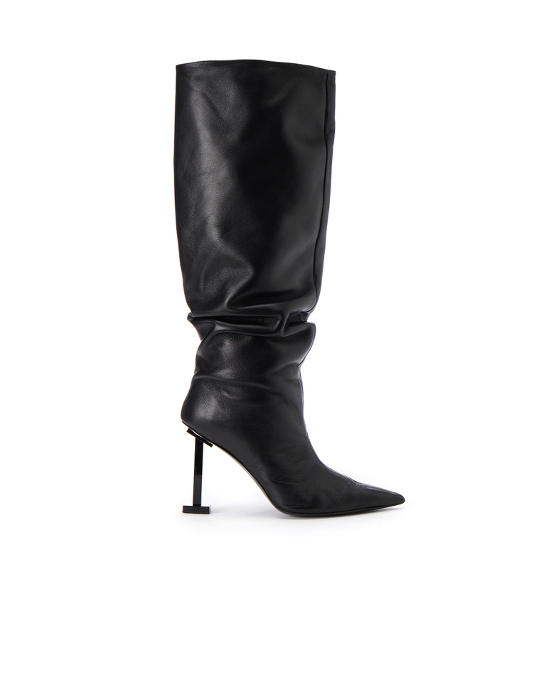 Black square base heeled boots - Fashion Show Woman | Iceberg - Official Website