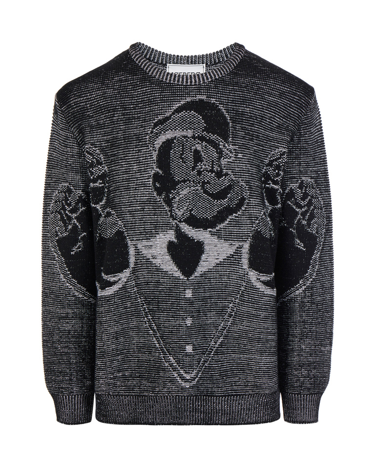 Popeye crew neck vanisé sweater - Knitwear | Iceberg - Official Website