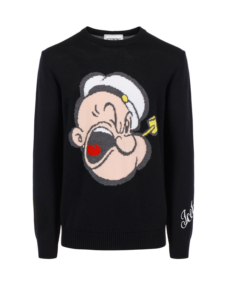 Popeye black sweater - Knitwear | Iceberg - Official Website