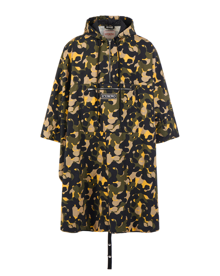 Camouflage waterproof poncho - Fashion Show Man | Iceberg - Official Website