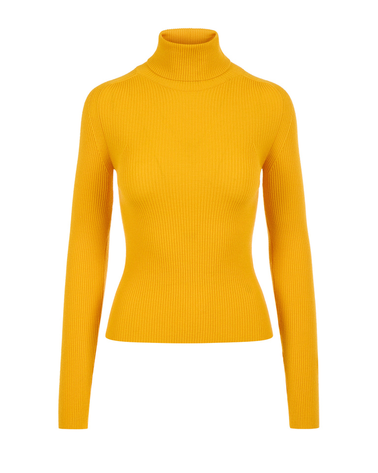 Yellow merino turtle neck sweater - New in | Iceberg - Official Website