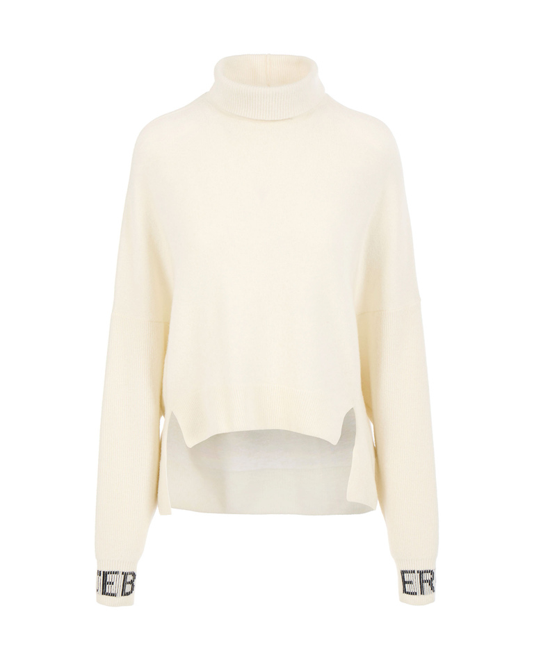 Cream turtle neck batwing sweater | Iceberg - Official Website