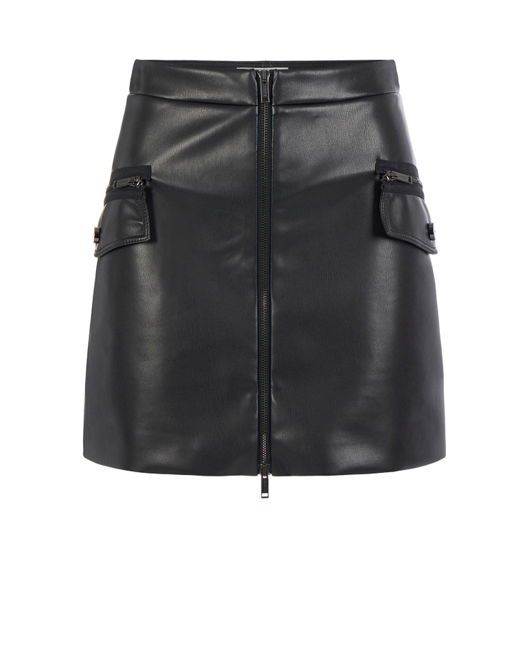 Black zip a-line mini skirt - New in | Iceberg - Official Website