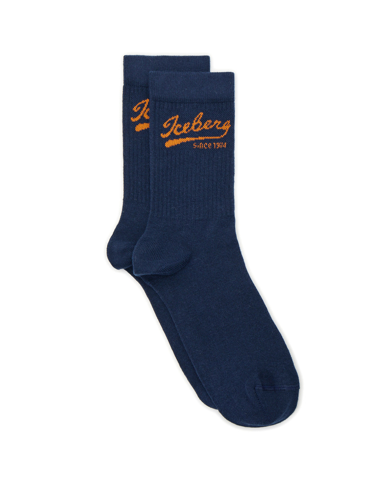 Blue socks with Baseball logo - Accessories | Iceberg - Official Website