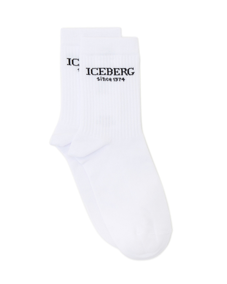 Heritage logo white socks - socks | Iceberg - Official Website