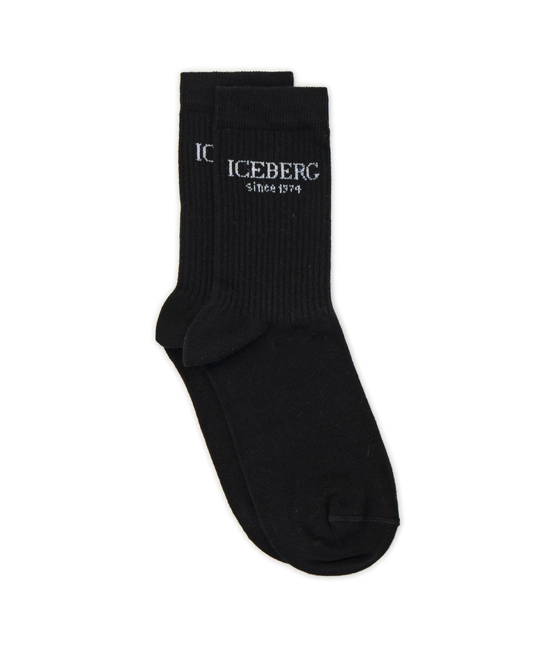 Black socks with heritage logo - socks | Iceberg - Official Website