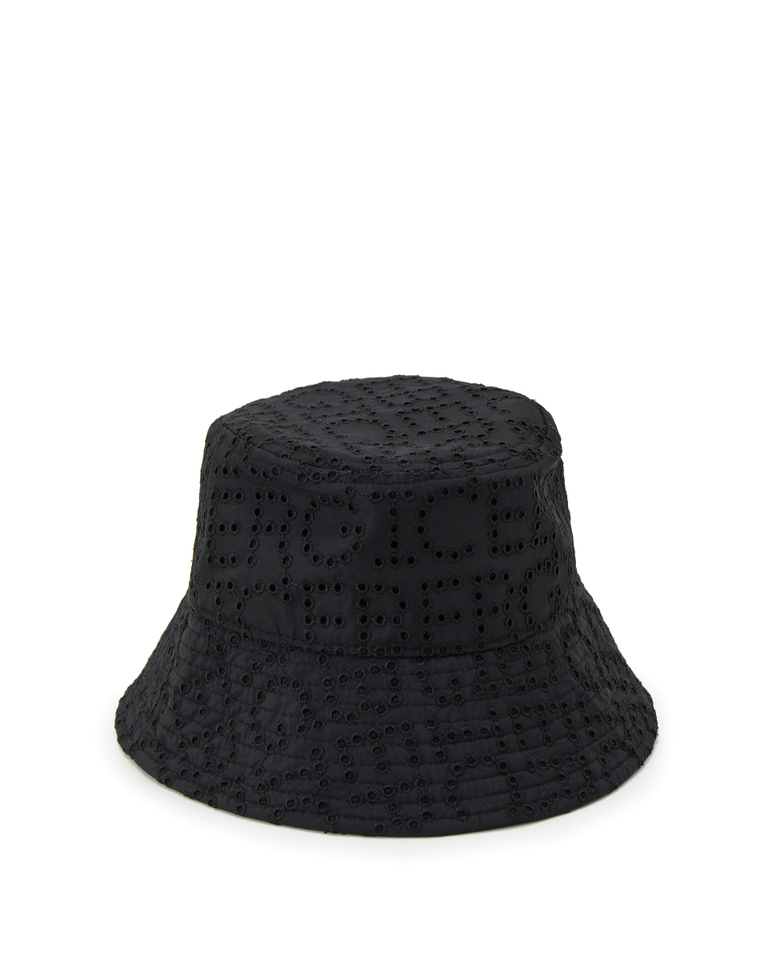 Black sangallo-effect bucket hat - Accessories | Iceberg - Official Website