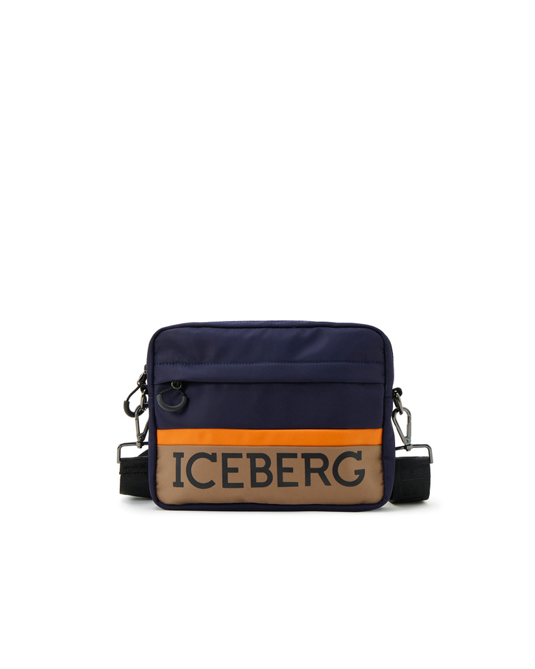 Blue crossbody bag with institutional logo - Bags & Belts | Iceberg - Official Website