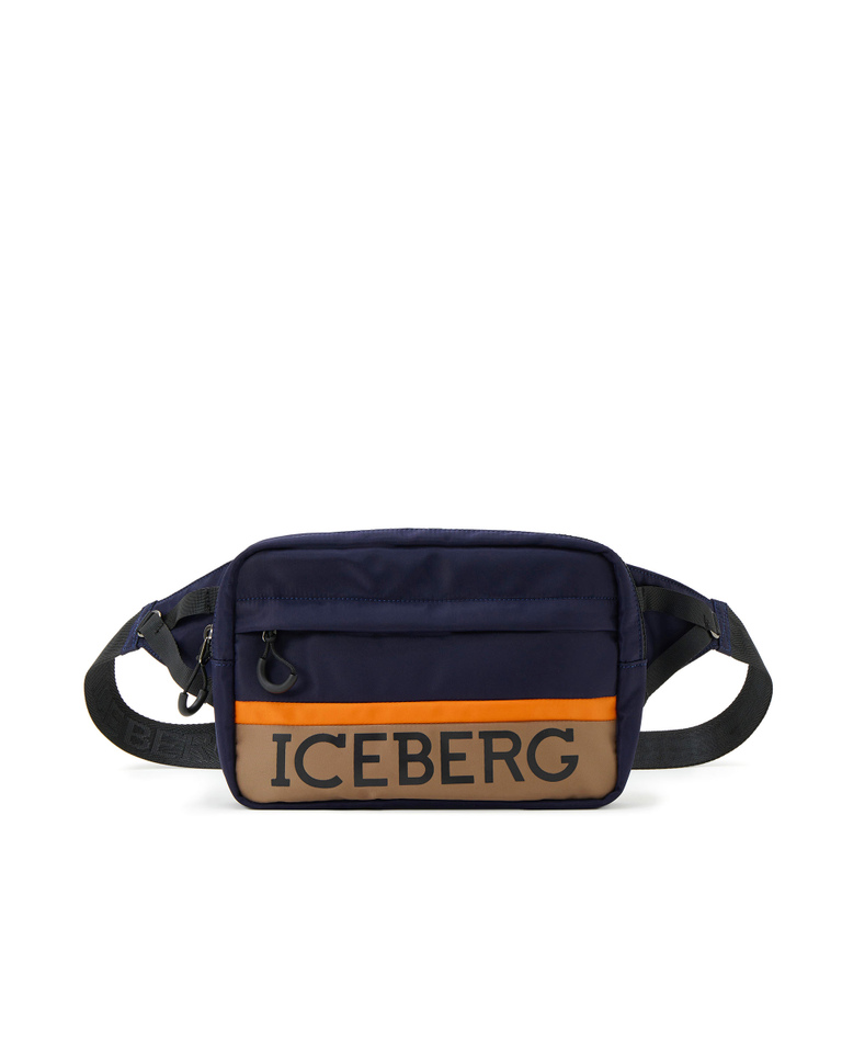 Blue bum bag with institutional logo - PROMO 40% STEP 2 | Iceberg - Official Website