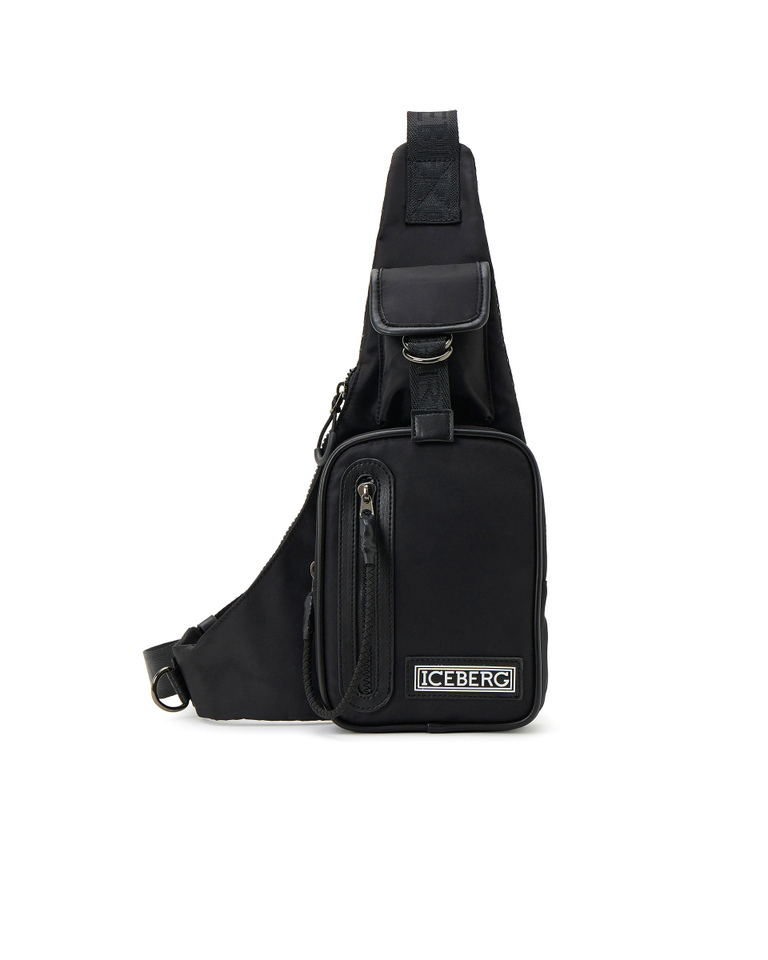 Black crossbody bag with pockets - Bags & Belts | Iceberg - Official Website