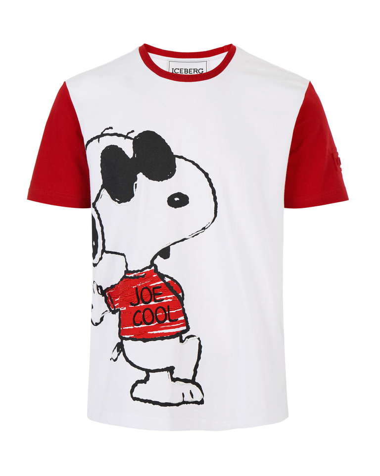 Men's white T-Shirt with Snoopy graphic - T-shirts | Iceberg - Official Website