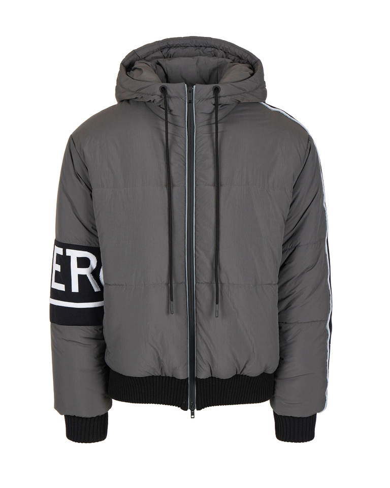 Men's grey padded jacket with knitted cuffs - Jackets | Iceberg - Official Website