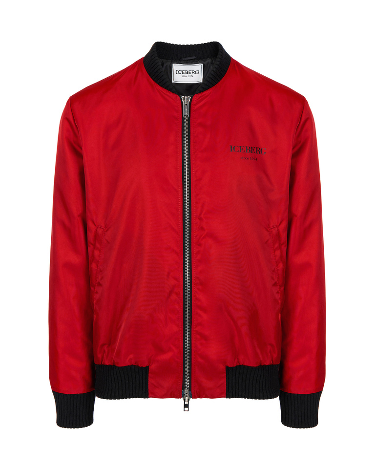 Men's nylon bordeaux bomber jacket - Jackets | Iceberg - Official Website