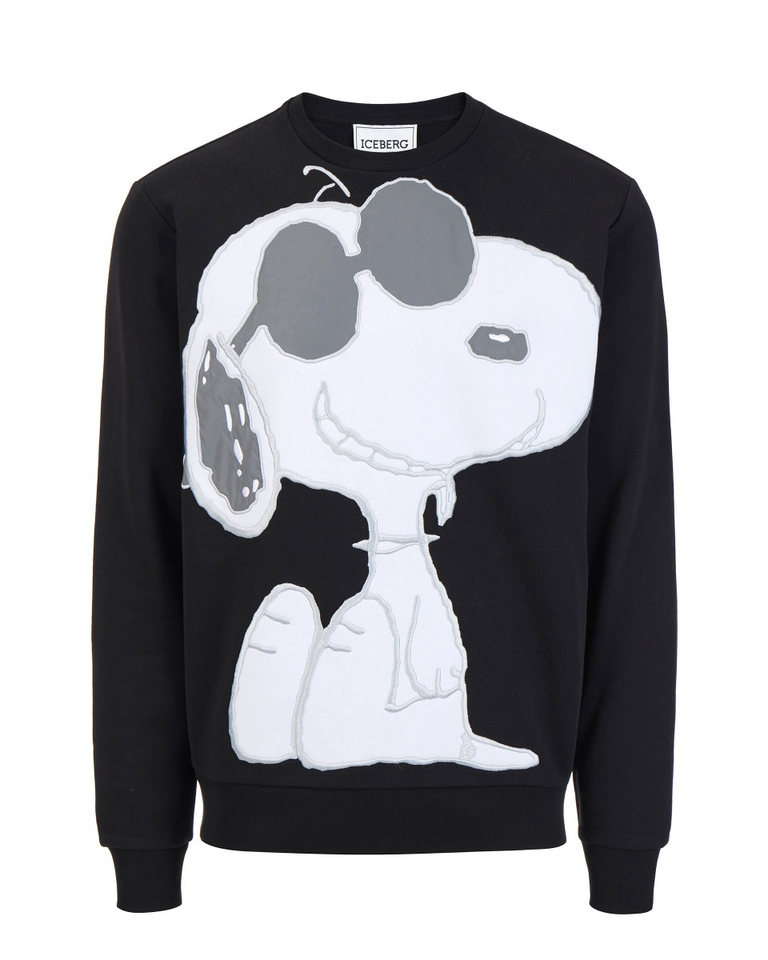 Men's round-neck sweatshirt with "Snoopy" motif and raised Iceberg logo - sweatshirts | Iceberg - Official Website