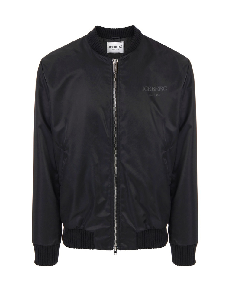 Technical nylon bomber jacket with light padding and double logo - Jackets | Iceberg - Official Website