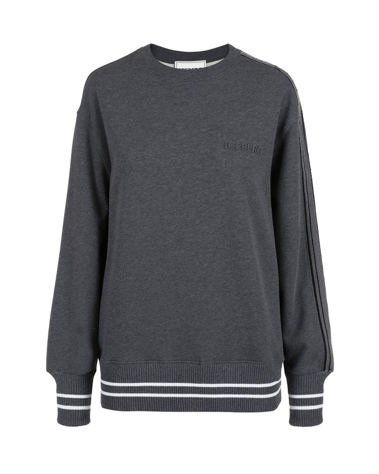 Women's grey cotton sweatshirt - Sweatshirts | Iceberg - Official Website