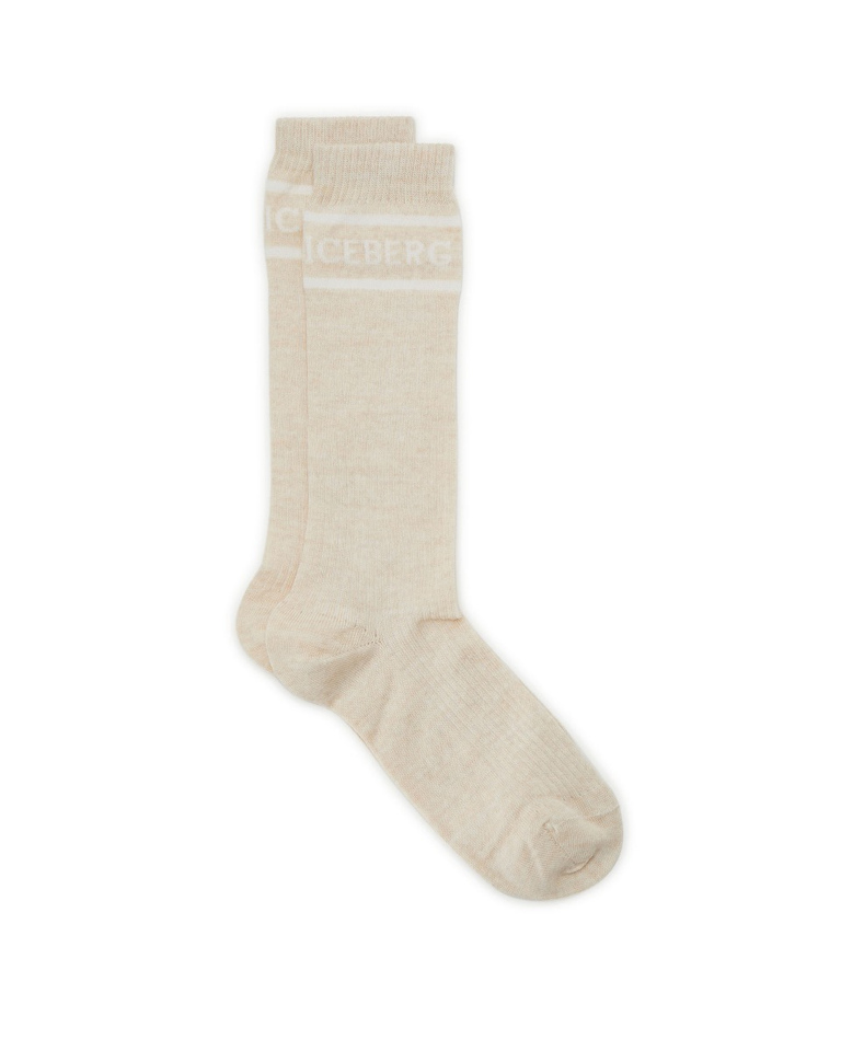 Women's powder pink wool socks - Accessories | Iceberg - Official Website