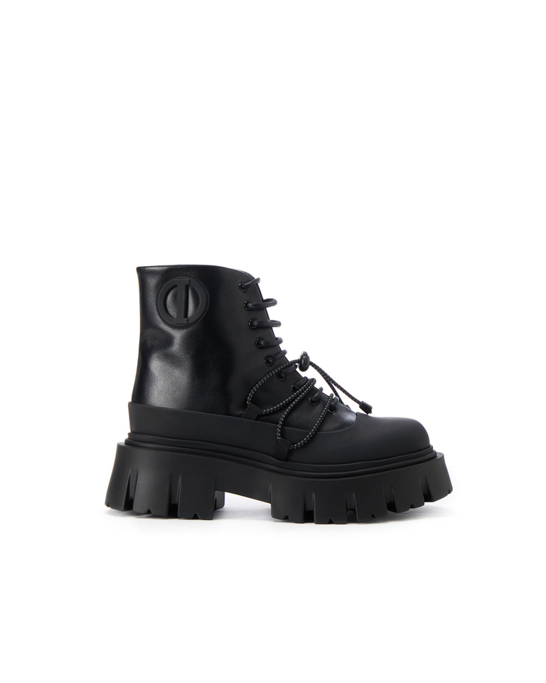 Women's Sun black combat boots - Shoes & sneakers | Iceberg - Official Website