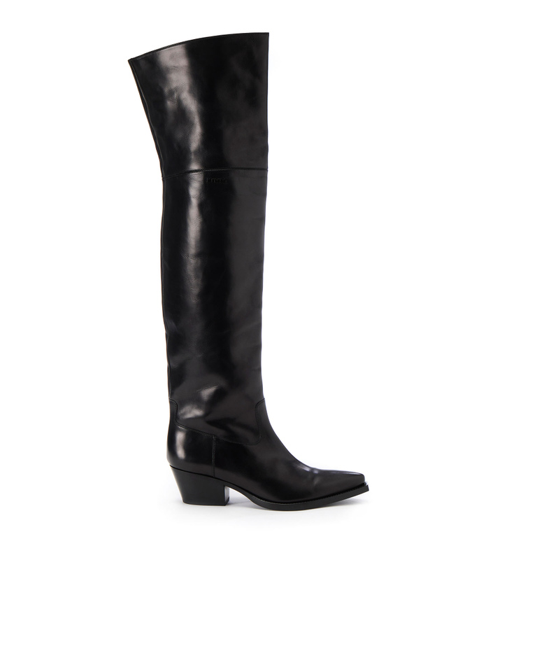Women's black over the knee boots - Fashion Show Woman | Iceberg - Official Website