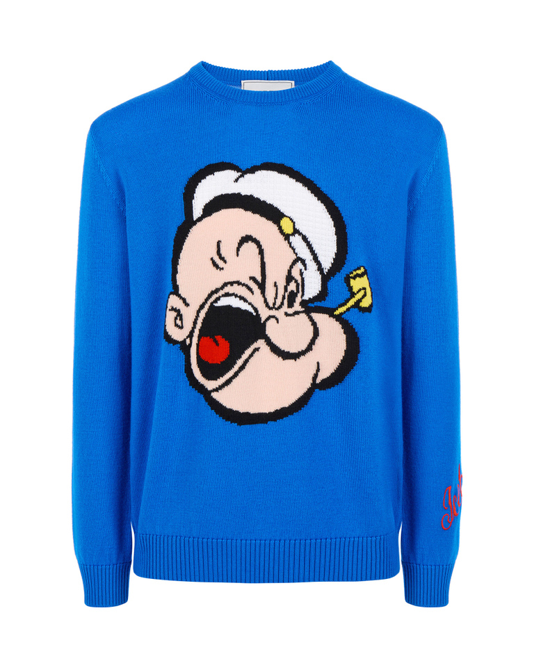Popeye blue sweater - Knitwear | Iceberg - Official Website