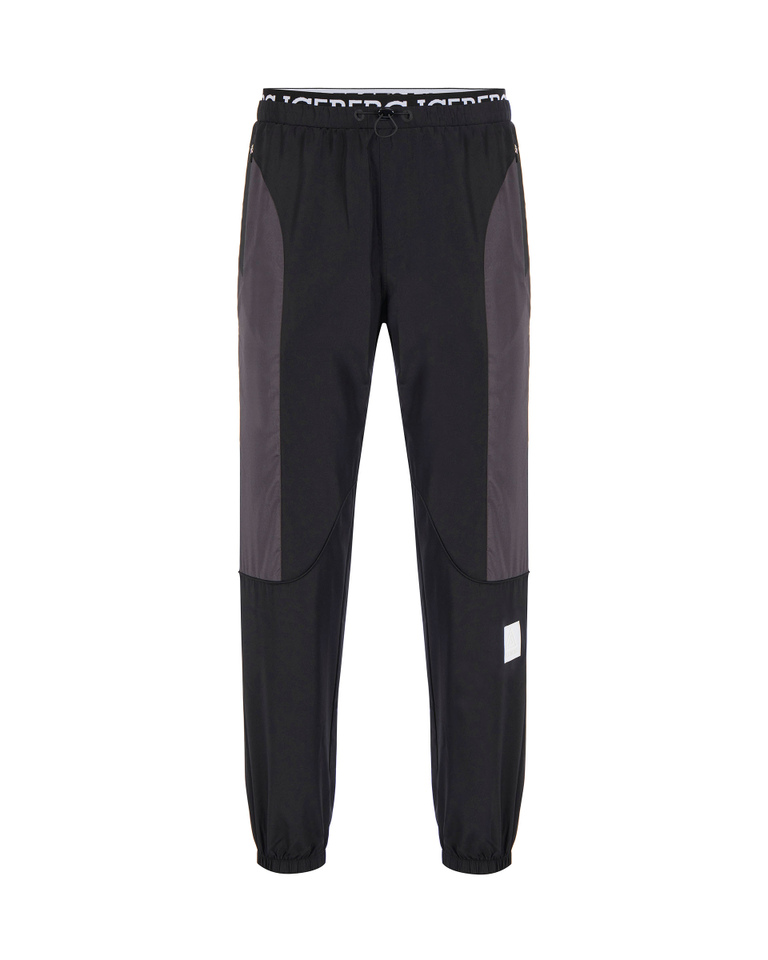 Black active nylon trousers - Trousers | Iceberg - Official Website