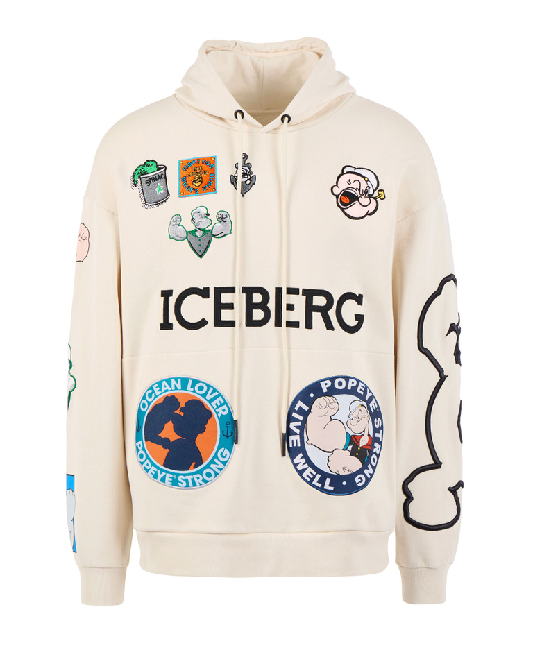 Patchwork Popeye hooded sweatshirt - Carosello HP man SHOES | Iceberg - Official Website