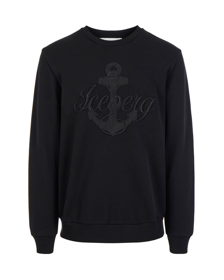 Anchor logo black sweatshirt - Sweatshirts | Iceberg - Official Website