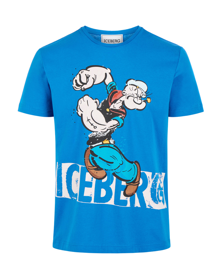 T-shirt bluette Popeye stencil - Abbigliamento | Iceberg - Official Website
