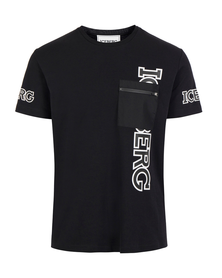 T-shirt nera taschino e loghi - PROMO 40% dal 21 al 24 Novembre | Iceberg - Official Website
