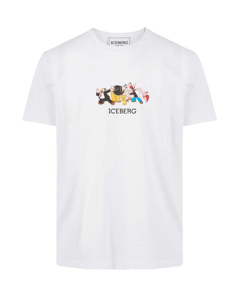 Popeye white graphic T-shirt - Clothing | Iceberg - Official Website