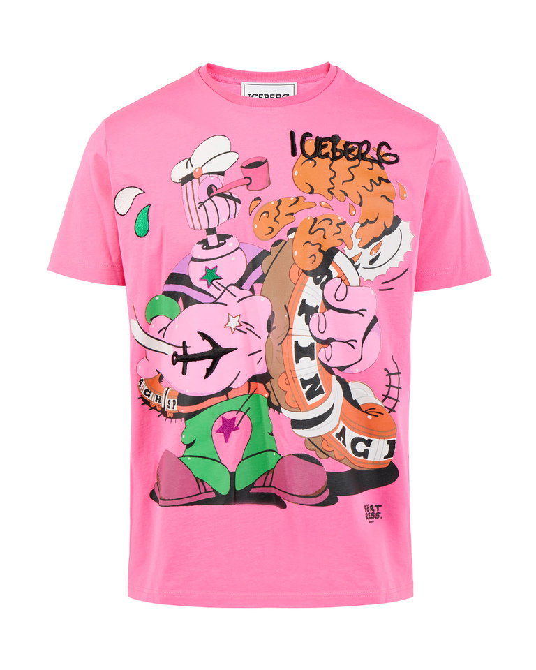 T-shirt fucsia stampa Popeye - T-shirts | Iceberg - Official Website