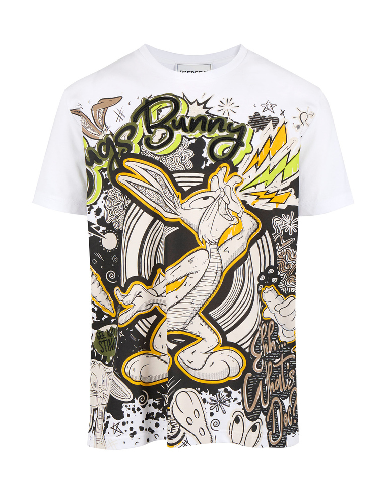 Looney Tunes maxi print white t-shirt - Clothing | Iceberg - Official Website