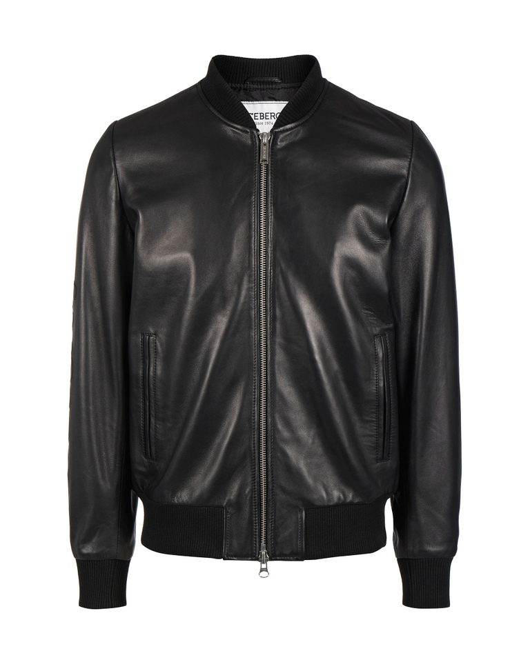 Popeye black leather bomber jacket - PROMO 30% dal 21 al 24 Novembre | Iceberg - Official Website