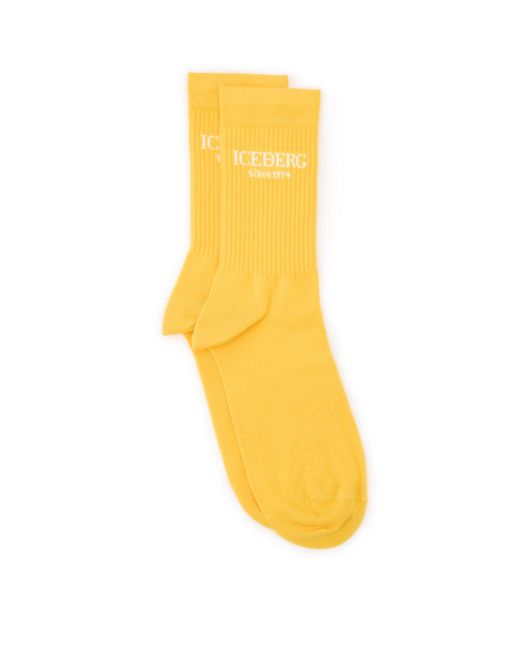 Ribbed cotton socks with logo - socks | Iceberg - Official Website