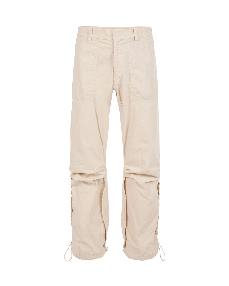 Pantalone relaxed bianco con logo - Fashion Show Uomo | Iceberg - Official Website