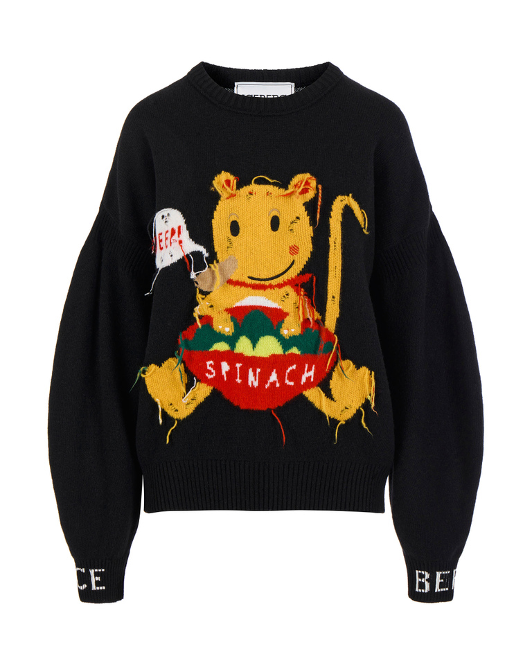 Cartoon black sweater Teddy - Shop by mood | Iceberg - Official Website