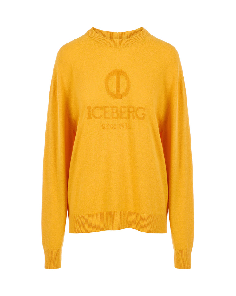 Yellow heritage logo sweater - Knitwear | Iceberg - Official Website