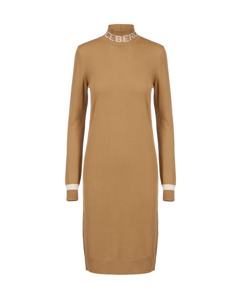 Loose turtle neck knitted dress - Knitwear | Iceberg - Official Website