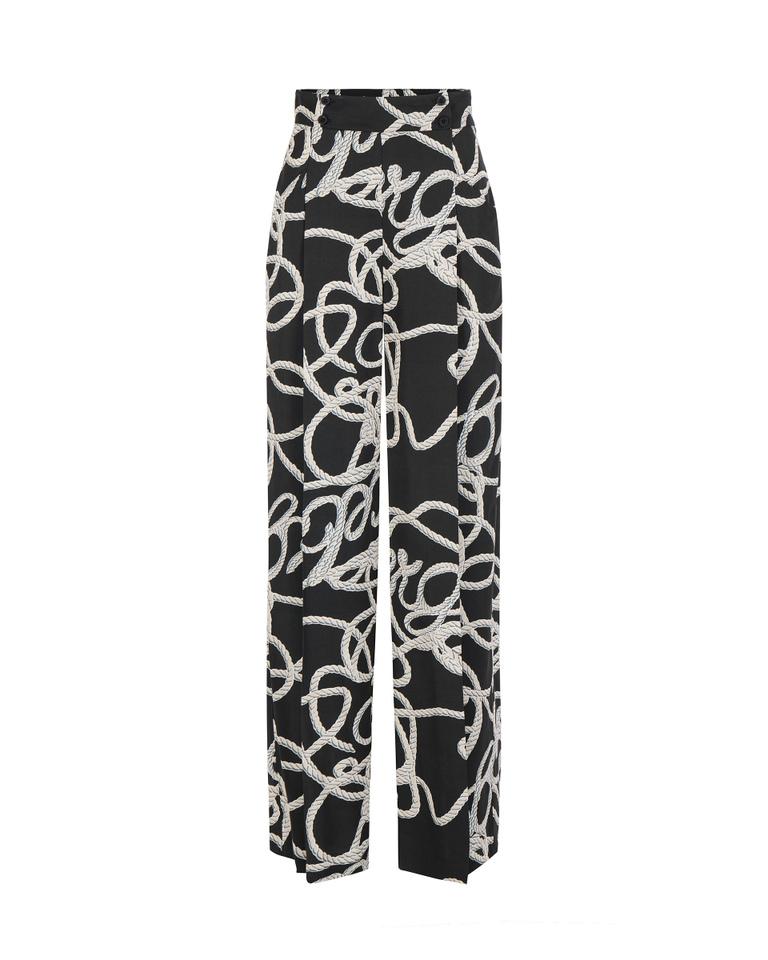 All-over rope print wide leg trousers - Woman | Iceberg - Official Website