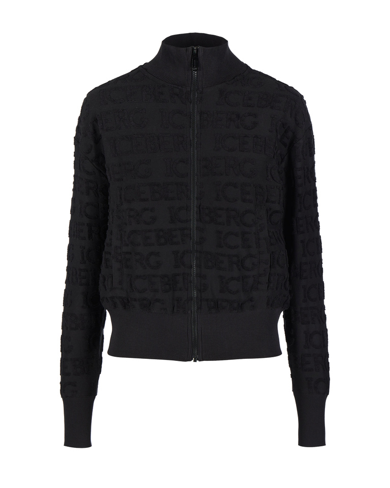 Black logo zip jacket - Sweatshirts | Iceberg - Official Website