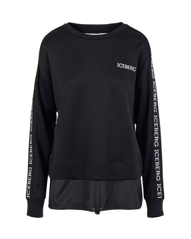Black sweatshirt with institutional logo - Sweatshirts | Iceberg - Official Website