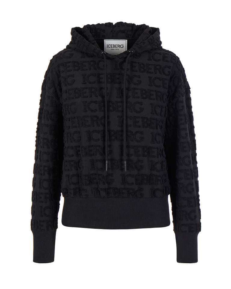 Cropped hoodie with logo - Sweatshirts | Iceberg - Official Website
