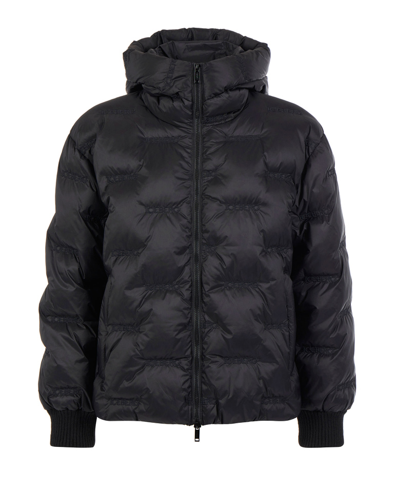 Hooded bomber jacket with logo - Outerwear | Iceberg - Official Website