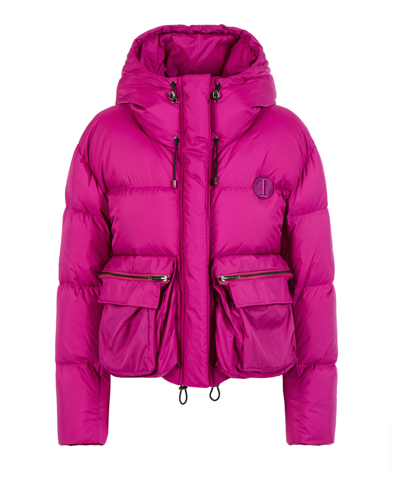 Cropped down jacket with patch logo - SPORTY STYLISH | Iceberg - Official Website