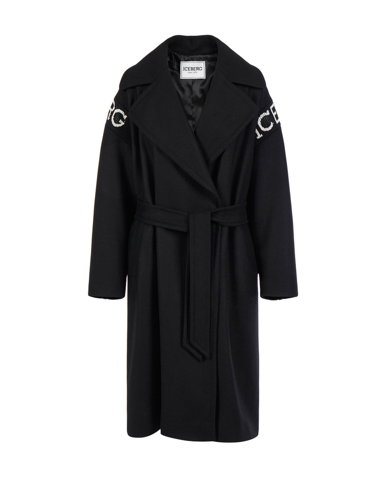 Cappotto nero con logo istituzionale - Abbigliamento | Iceberg - Official Website