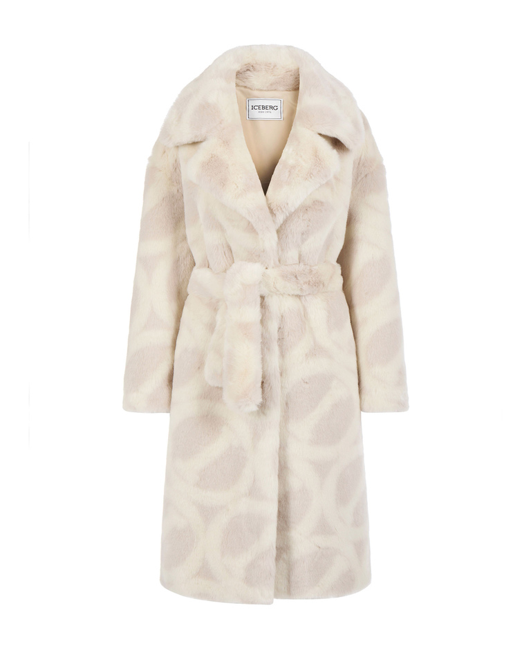 All-over monogram faux fur coat - Outerwear | Iceberg - Official Website