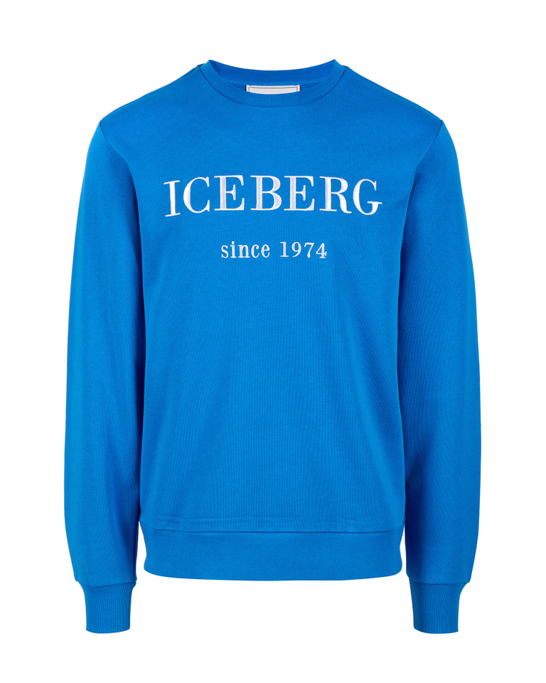 Heritage logo blue sweatshirt - Clothing | Iceberg - Official Website