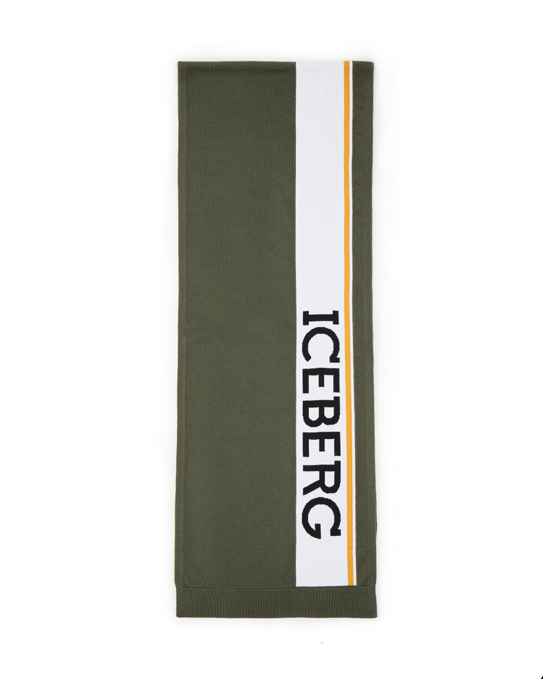 Sciarpa verde salvia con logo - Cappelli e sciarpe | Iceberg - Official Website