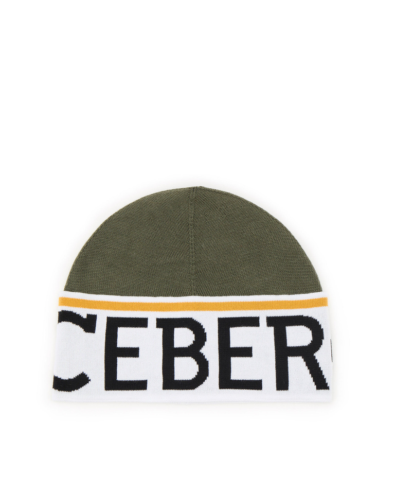 Sage green logo beanie - Hats & Scarves | Iceberg - Official Website